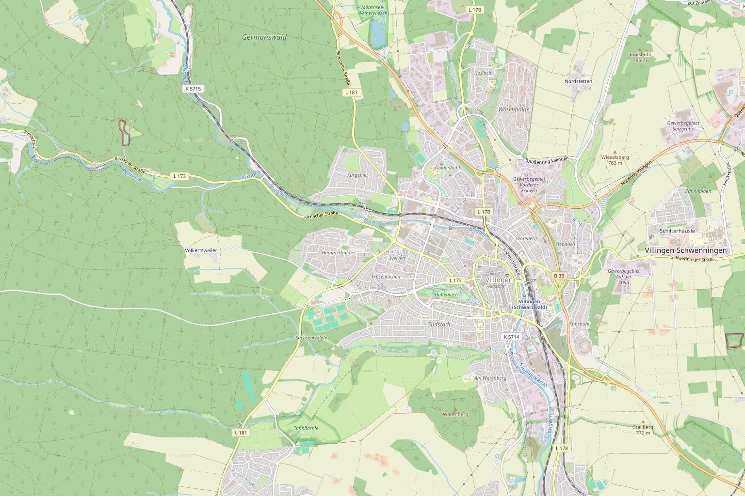 Karte mit dem Kanzleistandort in Villingen